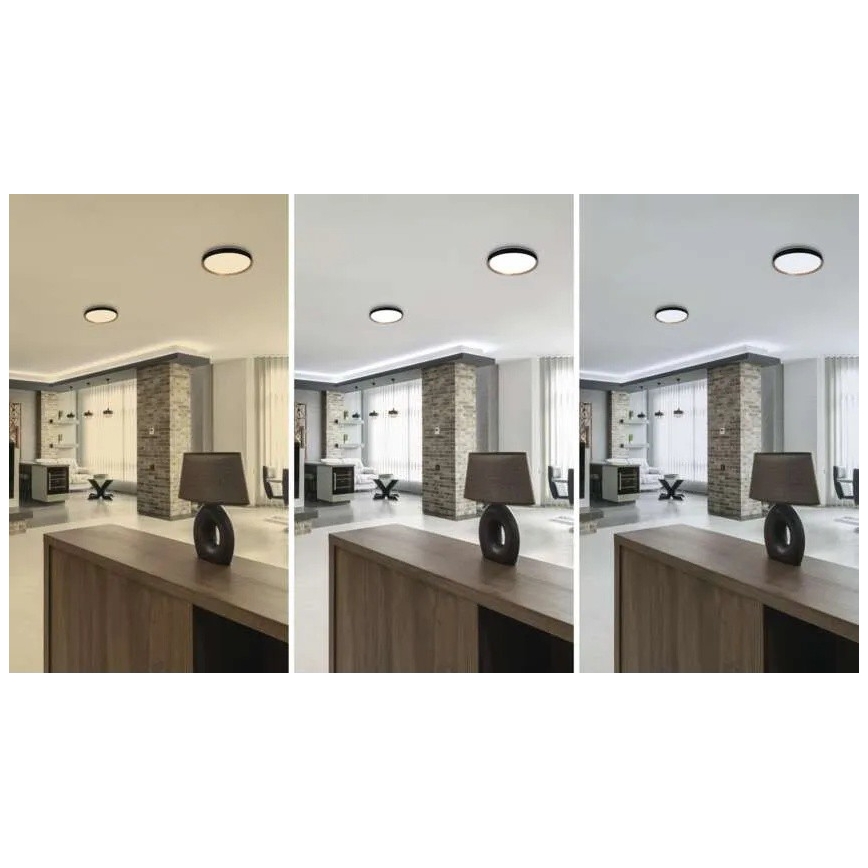 LED Stmívatelné stropní svítidlo ILVI LED/30W/230V 2700-6500K pr. 40 cm černá/béžová + dálkové ovládání