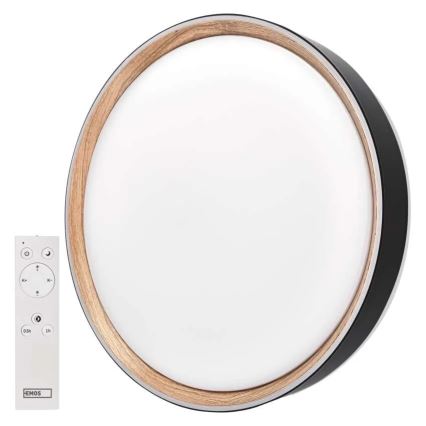 LED Stmívatelné stropní svítidlo ILVI LED/30W/230V 2700-6500K pr. 40 cm černá/béžová + dálkové ovládání