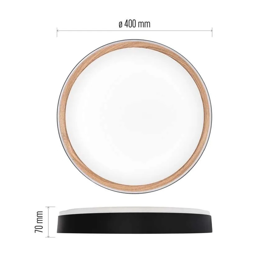 LED Stmívatelné stropní svítidlo ILVI LED/30W/230V 2700-6500K pr. 40 cm černá/béžová + dálkové ovládání