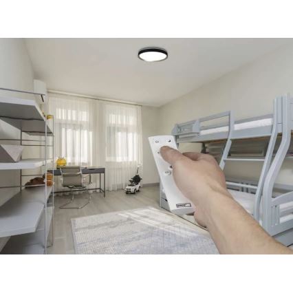 LED Stmívatelné stropní svítidlo ILVI LED/30W/230V 2700-6500K pr. 40 cm černá/mosaz + dálkové ovládání