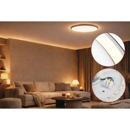 LED Stmívatelné stropní svítidlo ILVI LED/30W/230V 2700-6500K pr. 40 cm černá/mosaz + dálkové ovládání