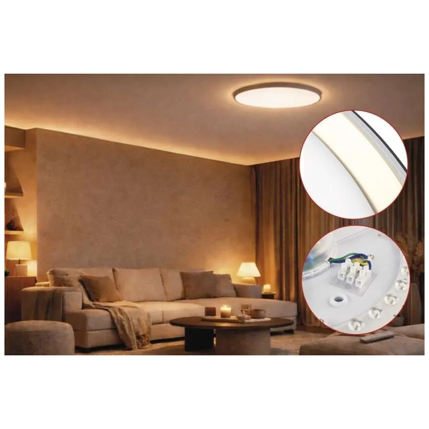 LED Stmívatelné stropní svítidlo ILVI LED/30W/230V 2700-6500K pr. 40 cm černá/mosaz + dálkové ovládání