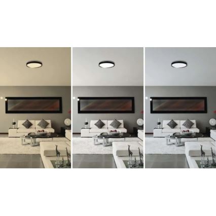 LED Stmívatelné stropní svítidlo ILVI LED/30W/230V 2700-6500K pr. 40 cm černá/mosaz + dálkové ovládání