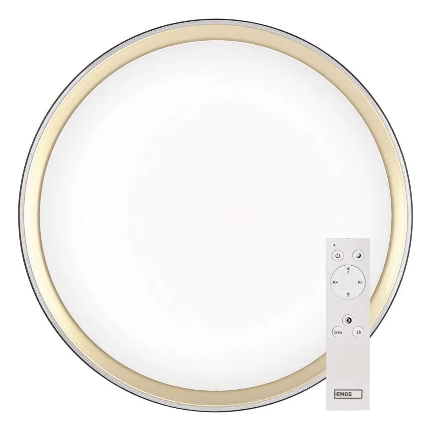 LED Stmívatelné stropní svítidlo ILVI LED/30W/230V 2700-6500K pr. 40 cm černá/mosaz + dálkové ovládání