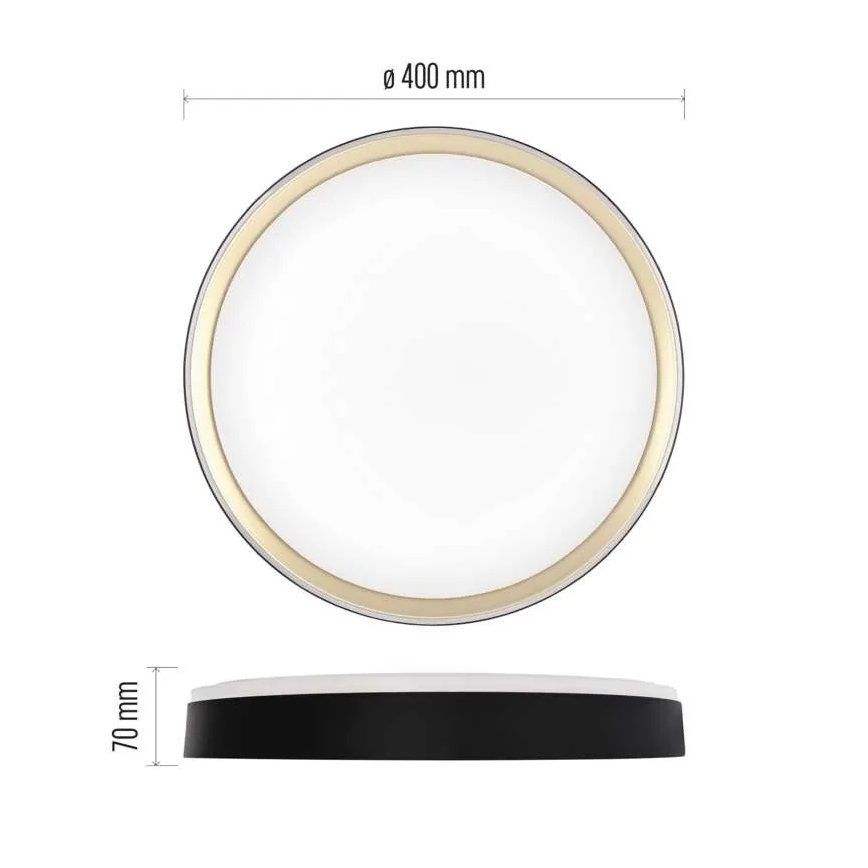 LED Stmívatelné stropní svítidlo ILVI LED/30W/230V 2700-6500K pr. 40 cm černá/mosaz + dálkové ovládání