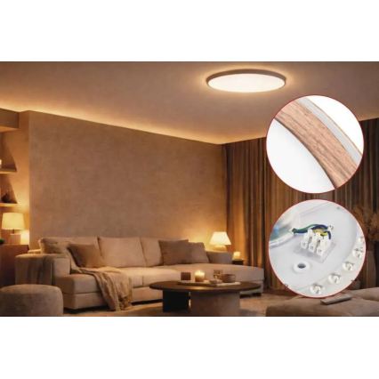 LED Stmívatelné stropní svítidlo ILVI LED/45W/230V 2700-6500K pr. 50 cm béžová + dálkové ovládání