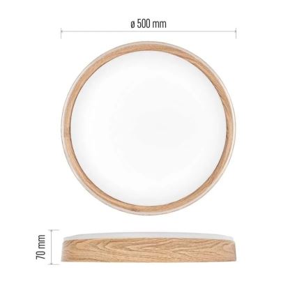 LED Stmívatelné stropní svítidlo ILVI LED/45W/230V 2700-6500K pr. 50 cm béžová + dálkové ovládání