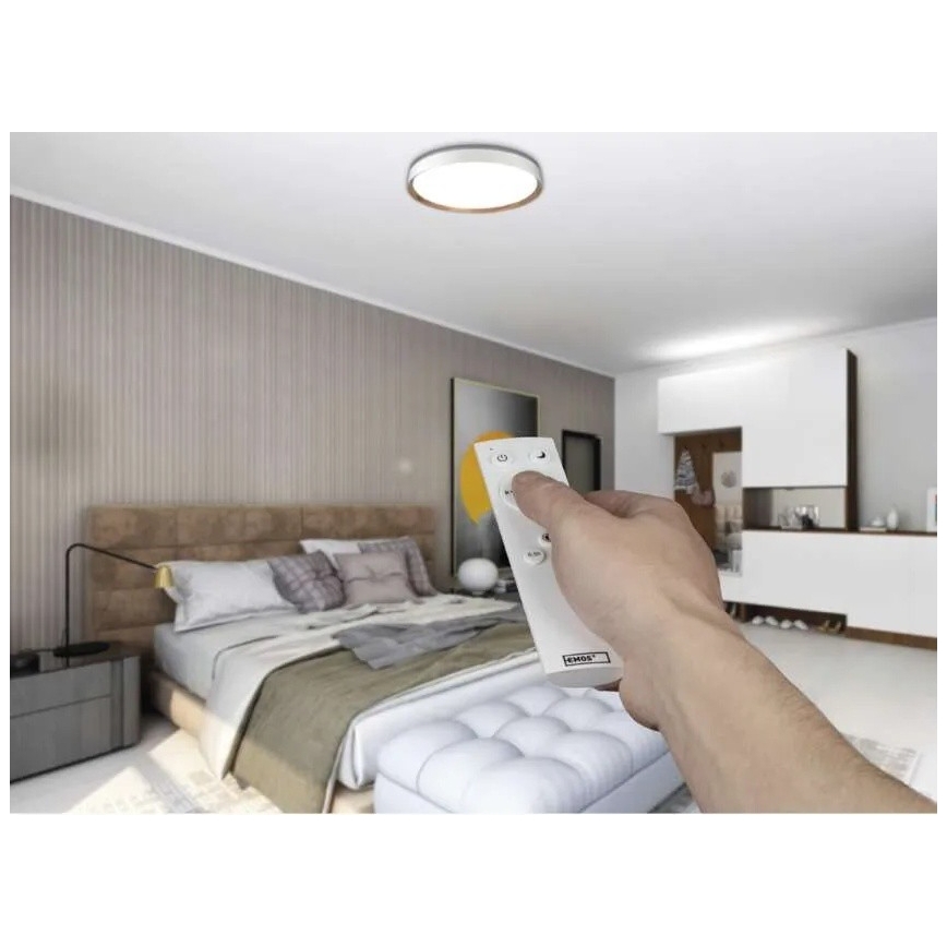 LED Stmívatelné stropní svítidlo ILVI LED/45W/230V 2700-6500K pr. 50 cm bílá/béžová + dálkové ovládání