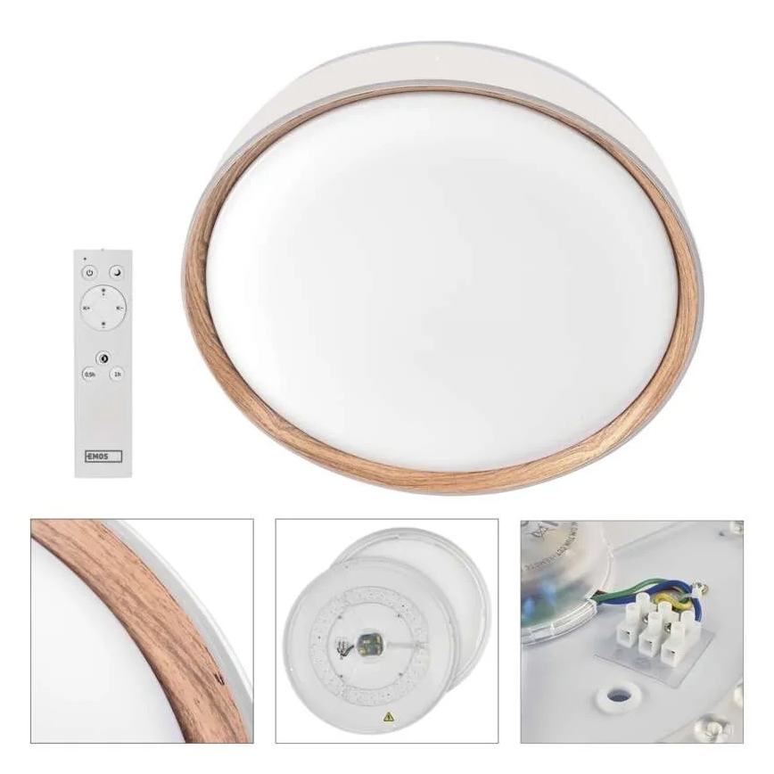 LED Stmívatelné stropní svítidlo ILVI LED/45W/230V 2700-6500K pr. 50 cm bílá/béžová + dálkové ovládání