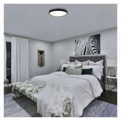 LED Stmívatelné stropní svítidlo ILVI LED/45W/230V 2700-6500K pr. 50 cm černá/béžová + dálkové ovládání