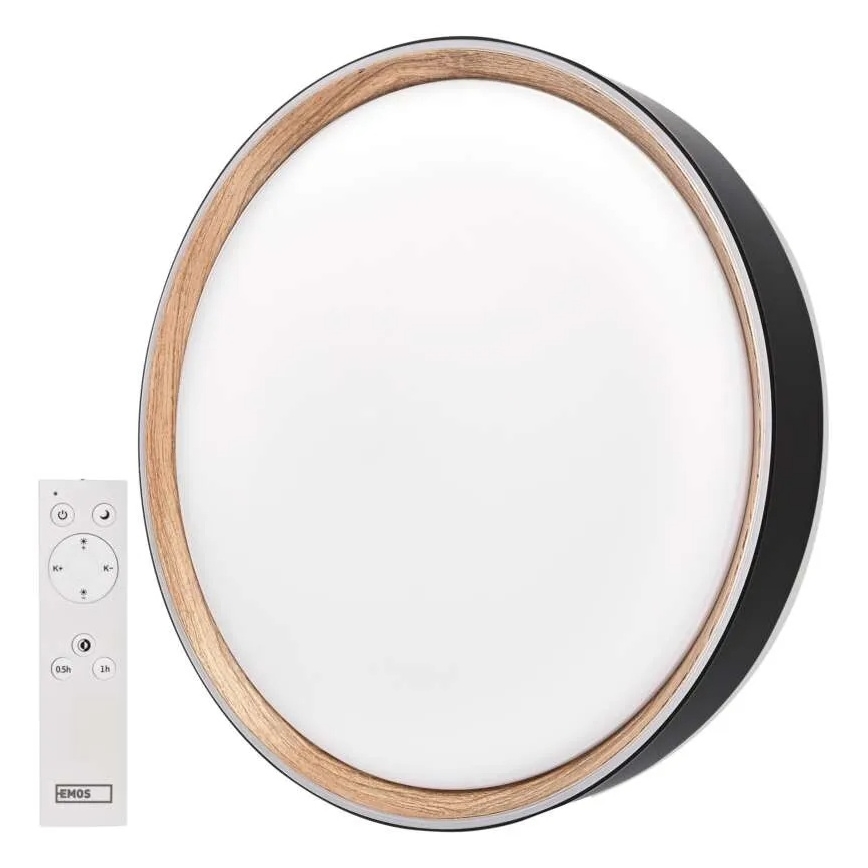 LED Stmívatelné stropní svítidlo ILVI LED/45W/230V 2700-6500K pr. 50 cm černá/béžová + dálkové ovládání