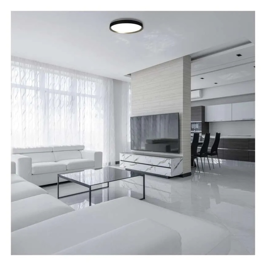 LED Stmívatelné stropní svítidlo ILVI LED/45W/230V 2700-6500K pr. 50 cm černá/mosaz + dálkové ovládání