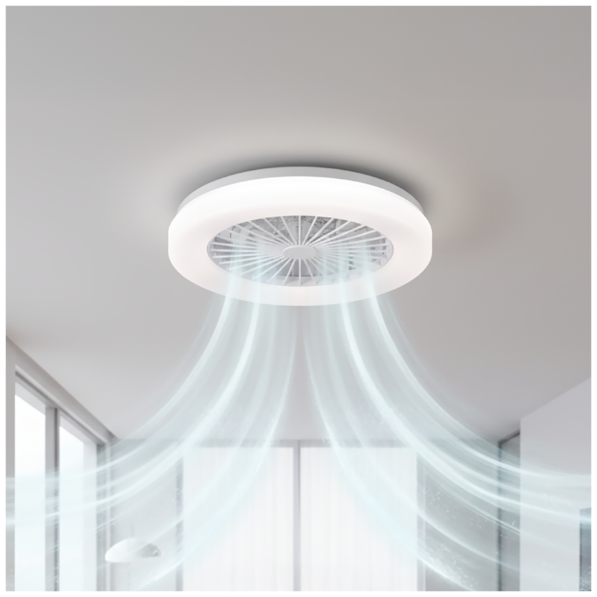 LED Stmívatelné stropní svítidlo s ventilátorem VENTELUX LED/24W/230V 3000/4000/6500K pr. 45 cm bílá + dálkové ovládání