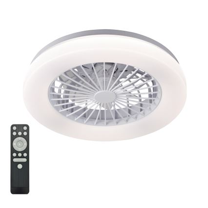 LED Stmívatelné stropní svítidlo s ventilátorem VENTELUX LED/24W/230V 3000/4000/6500K pr. 45 cm bílá + dálkové ovládání