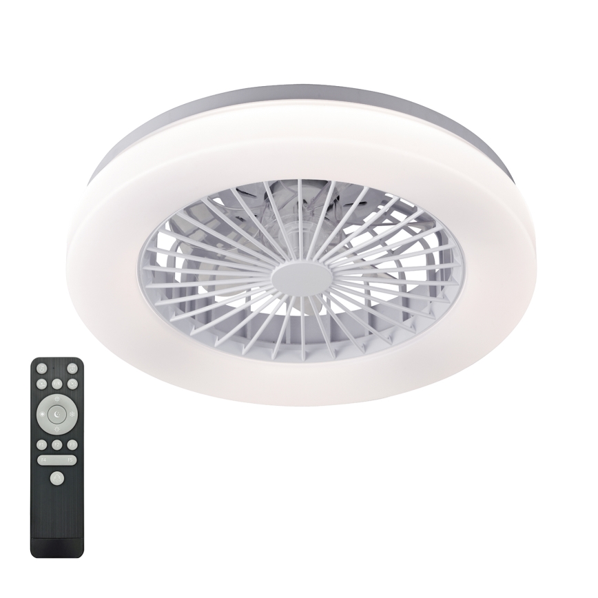 LED Stmívatelné stropní svítidlo s ventilátorem VENTELUX LED/24W/230V 3000/4000/6500K pr. 45 cm bílá + dálkové ovládání