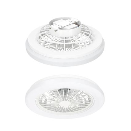 LED Stmívatelné stropní svítidlo s ventilátorem VENTELUX LED/24W/230V 3000/4000/6500K pr. 45 cm bílá + dálkové ovládání