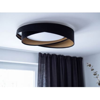 LED Stmívatelné stropní svítidlo SMART GALAXY MODERN LED/24W/230V 3000-6500K pr. 55 cm černá/zlatá + dálkové ovládání
