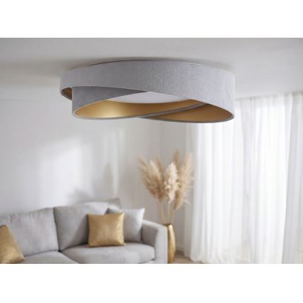 LED Stmívatelné stropní svítidlo SMART GALAXY MODERN LED/24W/230V 3000-6500K pr. 55 cm šedá/zlatá + dálkové ovládání