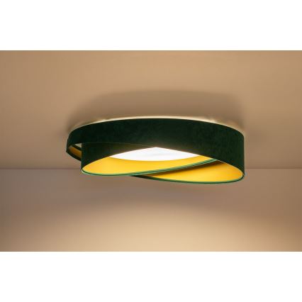 LED Stmívatelné stropní svítidlo SMART GALAXY MODERN LED/24W/230V 3000-6500K pr. 55 cm zelená/zlatá + dálkové ovládání