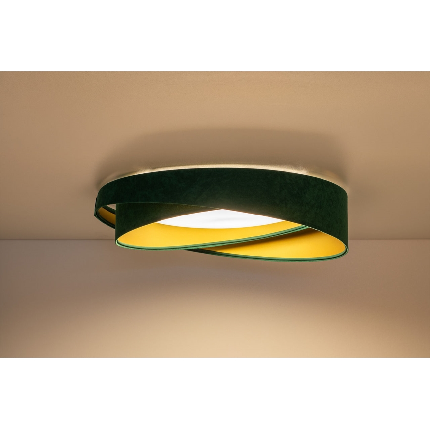 LED Stmívatelné stropní svítidlo SMART GALAXY MODERN LED/24W/230V 3000-6500K pr. 55 cm zelená/zlatá + dálkové ovládání