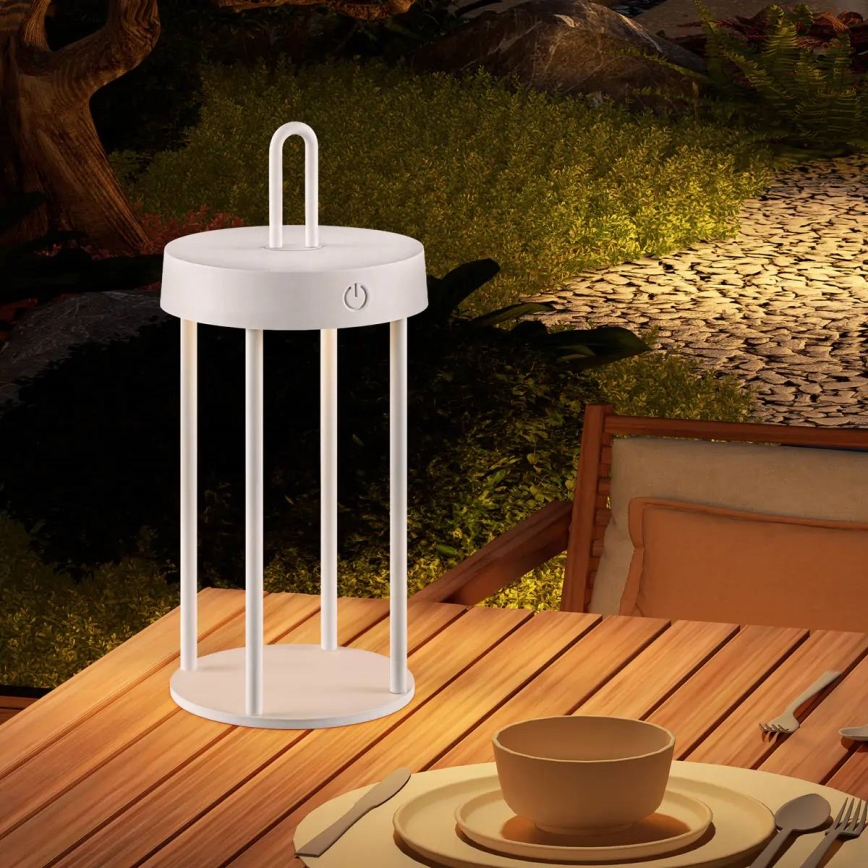 LED Stmívatelná venkovní nabíjecí dotyková stolní lampa GENTLE LED/1,5W/3,7V 3000 mAh IP44 bílá