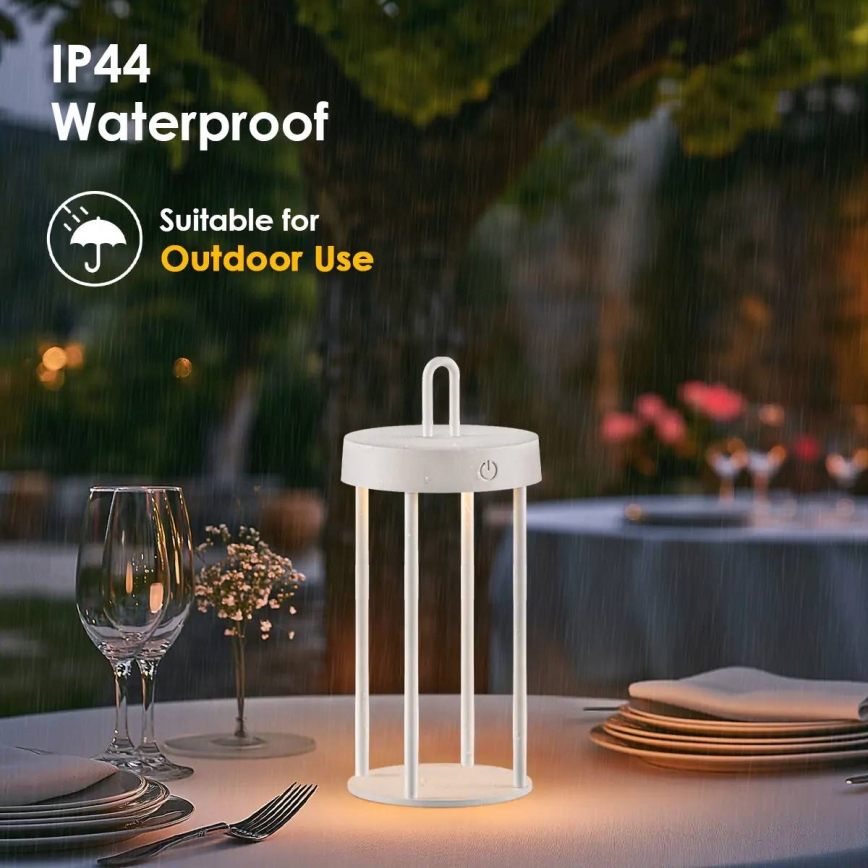 LED Stmívatelná venkovní nabíjecí dotyková stolní lampa GENTLE LED/1,5W/3,7V 3000 mAh IP44 bílá