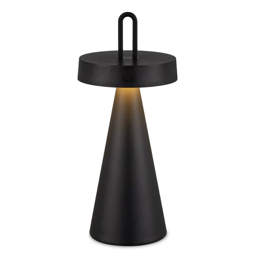 LED Stmívatelná venkovní nabíjecí dotyková stolní lampa HALO LED/1,5W/3,7V 3000 mAh IP44 černá