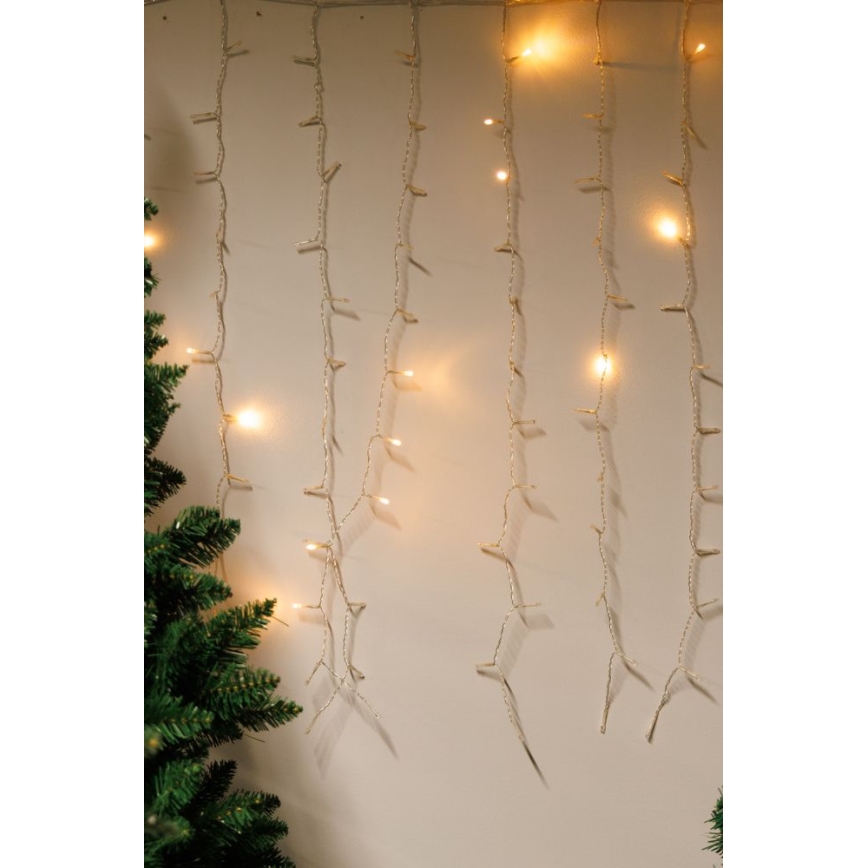LED Stmívatelný venkovní  závěs CURTAIN 360xLED/8,4W/230V 2x2 m IP44 teplá bílá + dálkové ovládání