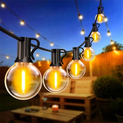 LED Stmívatelný venkovní dekorační řetěz 36xE12/1W/24/230V 22,35 m IP65 černá + dálkové ovládání