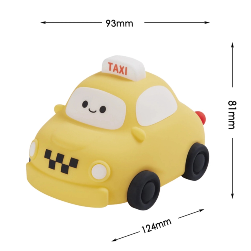LED Stmívatelná dětská dotyková lampa TAXI LED/1W/5V USB 1200 mAh taxi žlutá