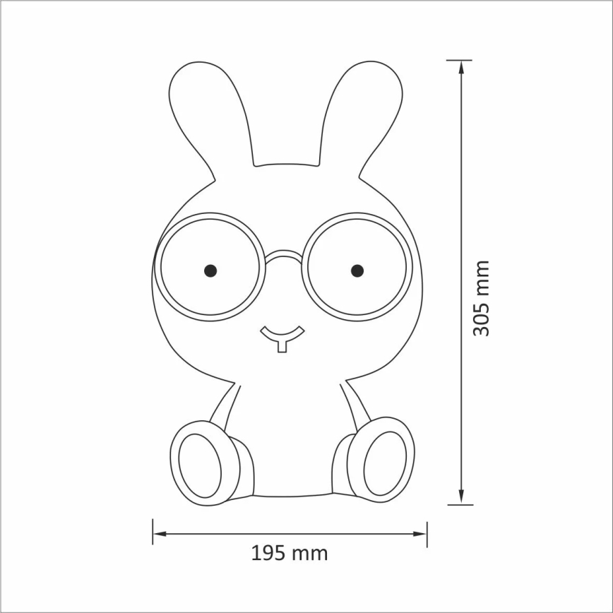 LED Stmívatelná dětská noční lampička LED/2,5W králík modrá