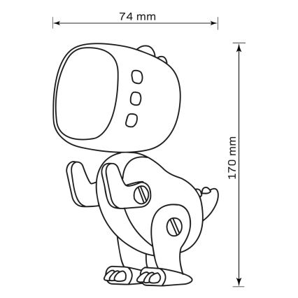 LED RGBW Stmívatelná dětská noční lampička s budíkem ROBOT LED/1W/5V 1200 mAh