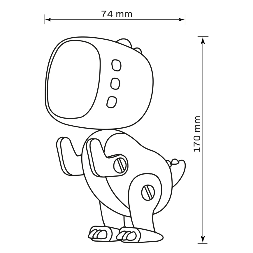 LED RGBW Stmívatelná dětská noční lampička s budíkem ROBOT LED/1W/5V 1200 mAh