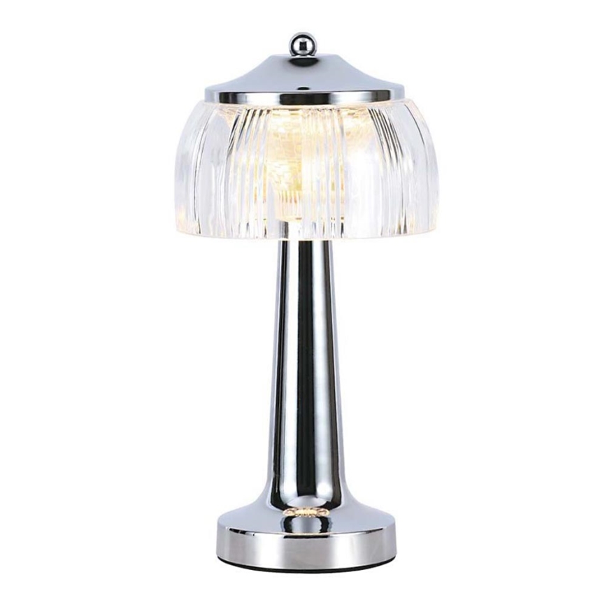 LED Stmívatelná dobíjecí dotyková stolní lampa LED/1W/5V 3000-6000K 1800 mAh lesklý chrom
