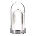 LED Stmívatelná dobíjecí dotyková stolní lampa LED/1W/5V 3000-6000K 1800 mAh matný chrom
