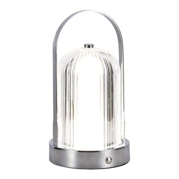LED Stmívatelná dobíjecí dotyková stolní lampa LED/1W/5V 3000-6000K 1800 mAh matný chrom