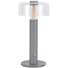 LED Stmívatelná dobíjecí dotyková stolní lampa LED/1W/5V 3000K 1800 mAh šedá