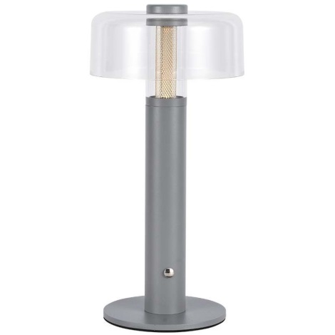 LED Stmívatelná dobíjecí dotyková stolní lampa LED/1W/5V 3000K 1800 mAh šedá