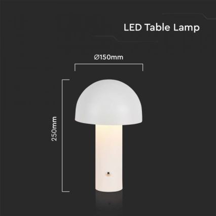 LED Stmívatelná dobíjecí dotyková stolní lampa LED/1W/5V 3000-6000K 1800 mAh bílá