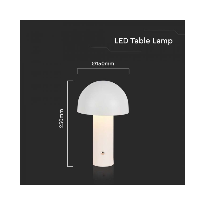 LED Stmívatelná dobíjecí dotyková stolní lampa LED/1W/5V 3000-6000K 1800 mAh bílá