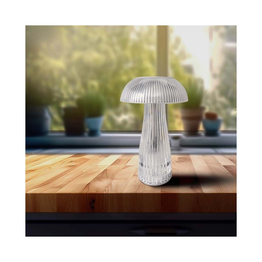 LED Stmívatelná dobíjecí dotyková stolní lampa LED/1W/5V 3000-6000K 1800 mAh čirá