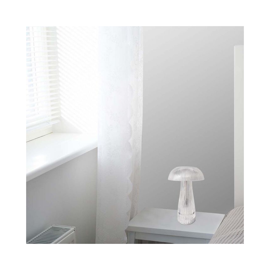 LED Stmívatelná dobíjecí dotyková stolní lampa LED/1W/5V 3000-6000K 1800 mAh čirá