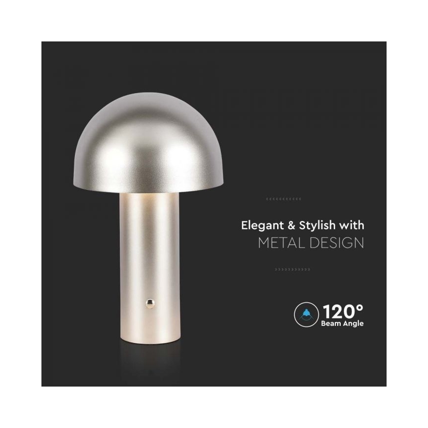 LED Stmívatelná dobíjecí dotyková stolní lampa LED/1W/5V 3000-6000K 1800 mAh zlatá