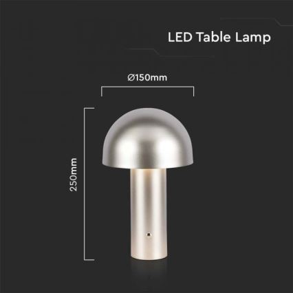 LED Stmívatelná dobíjecí dotyková stolní lampa LED/1W/5V 3000-6000K 1800 mAh zlatá