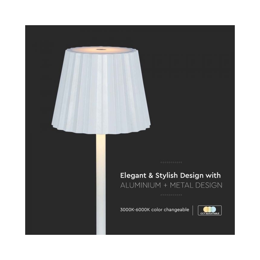 LED Stmívatelná dobíjecí dotyková stolní lampa LED/4W/5V 3000-6000K 1800 mAh bílá