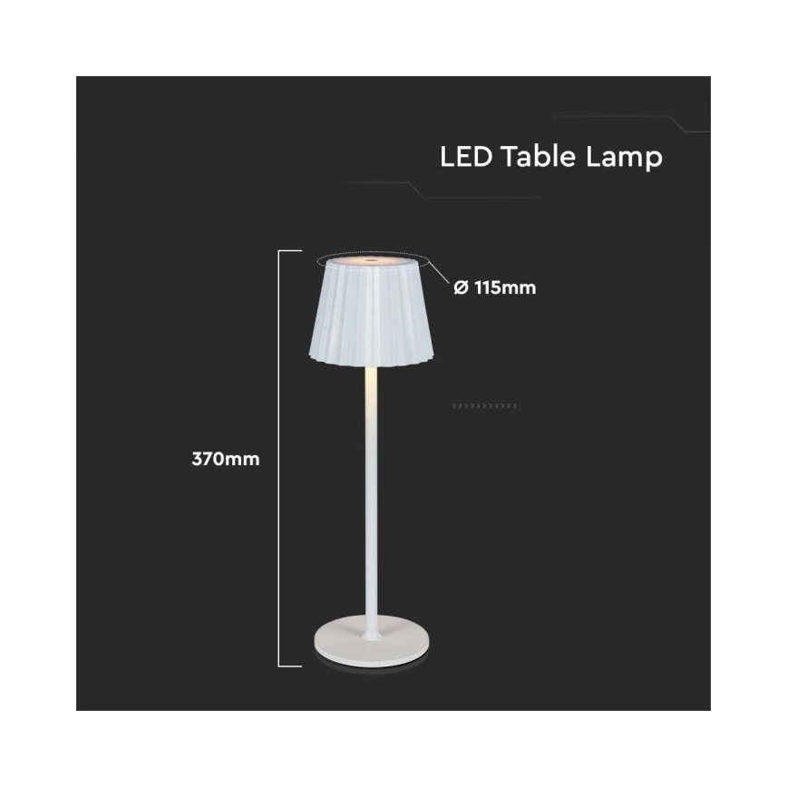 LED Stmívatelná dobíjecí dotyková stolní lampa LED/4W/5V 3000-6000K 1800 mAh bílá