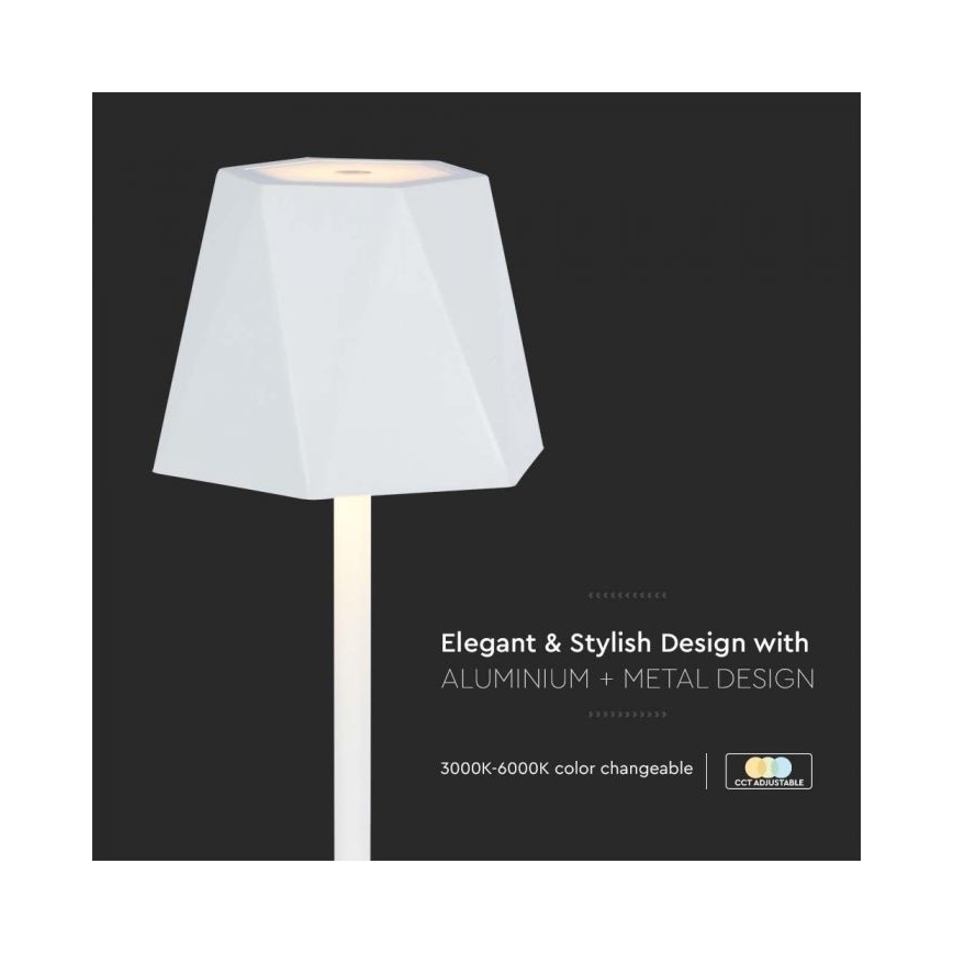 LED Stmívatelná dobíjecí dotyková stolní lampa LED/4W/5V 3000-6000K 1800 mAh bílá