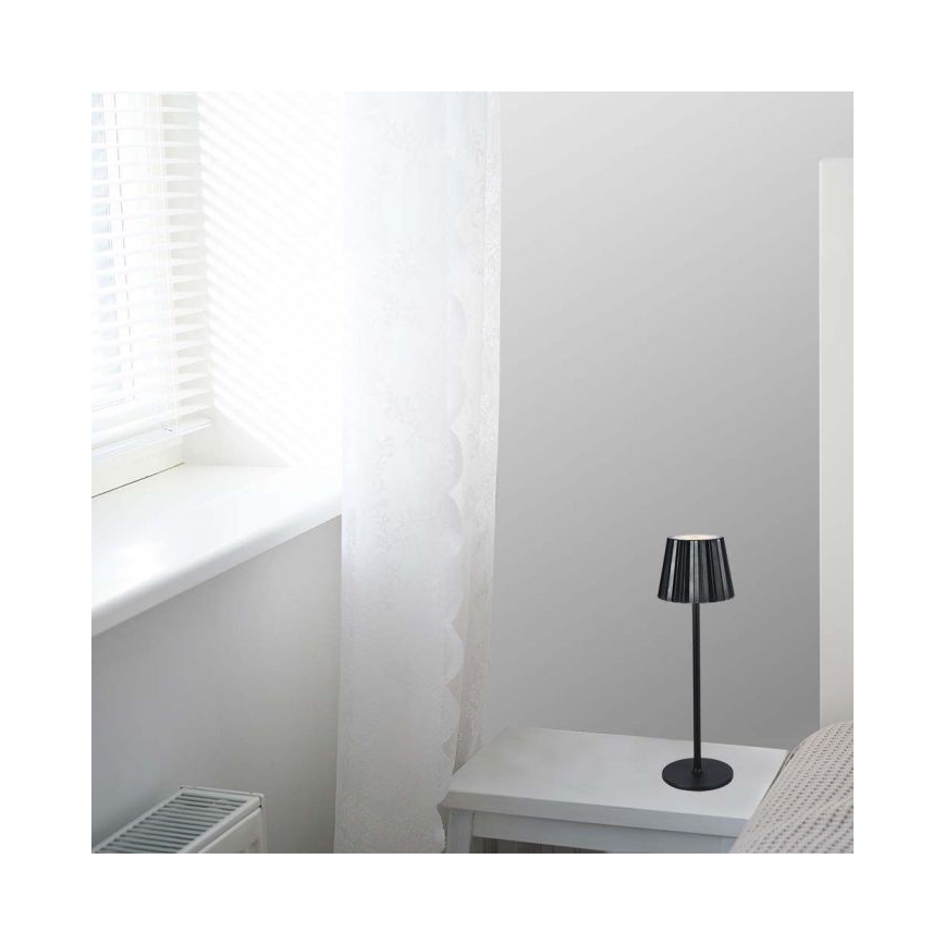 LED Stmívatelná dobíjecí dotyková stolní lampa LED/4W/5V 3000-6000K 1800 mAh černá