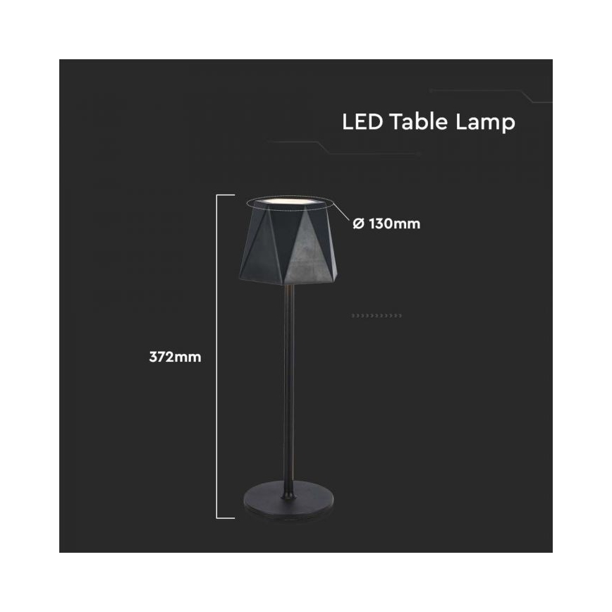 LED Stmívatelná dobíjecí dotyková stolní lampa LED/4W/5V 3000-6000K 1800 mAh černá