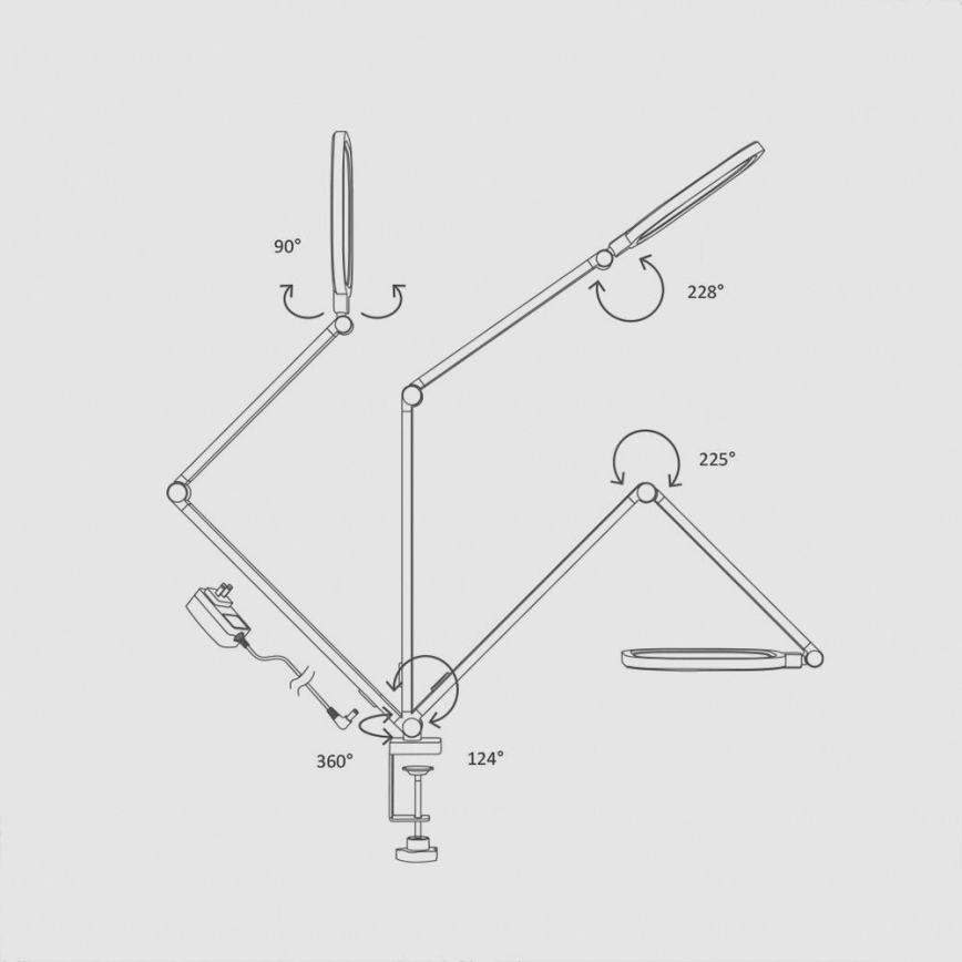 LED Stmívatelná dotyková flexibilní stolní lampa POINTIQ LED/15W/230V 3000-6500K CRI 96 černá